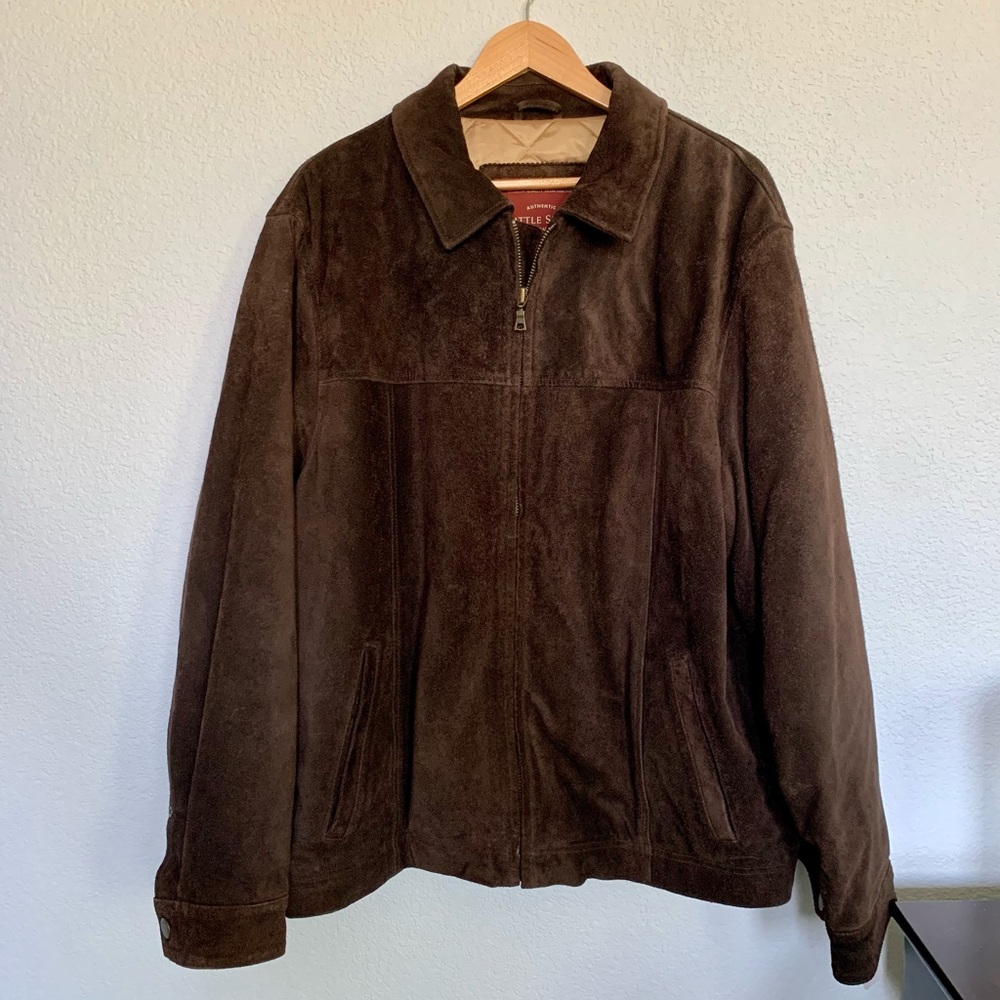 Eddie Bauer Brown Seattle Suede Leather Jacket